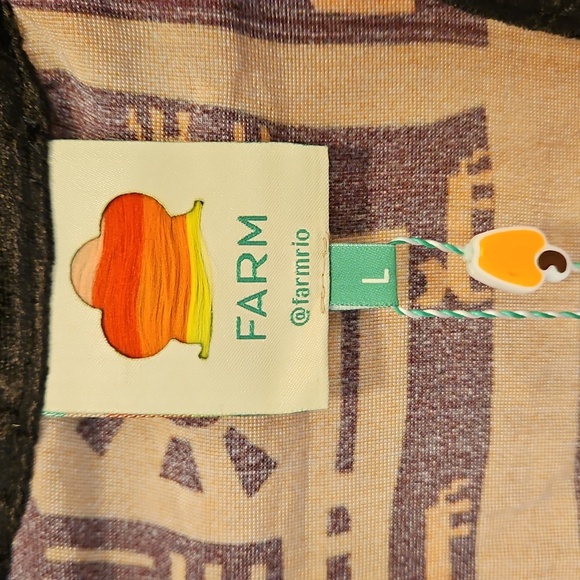 💕FARM RIO💕 Tropical Icons Kimono Robe ~ Tropical Icons Large L NWT - Picture 11 of 15